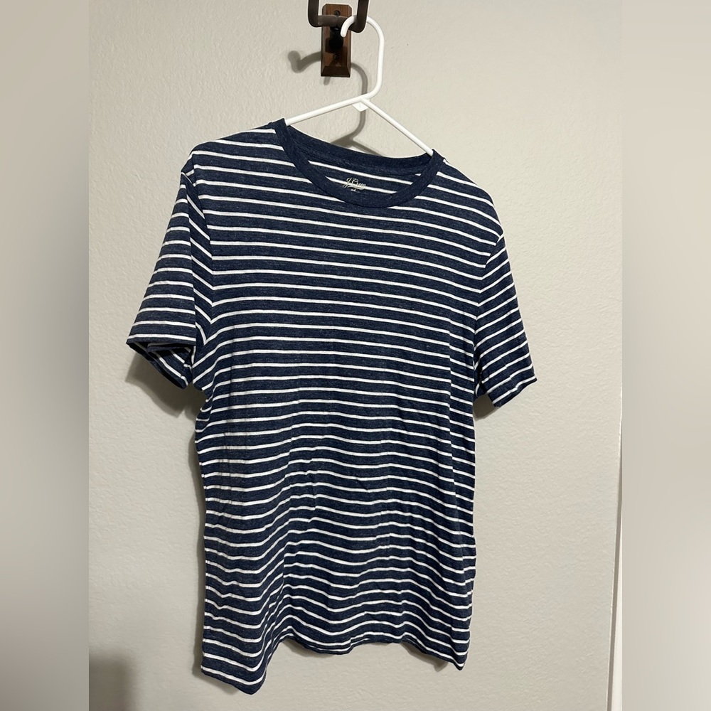 Blue striped j crew t shirt